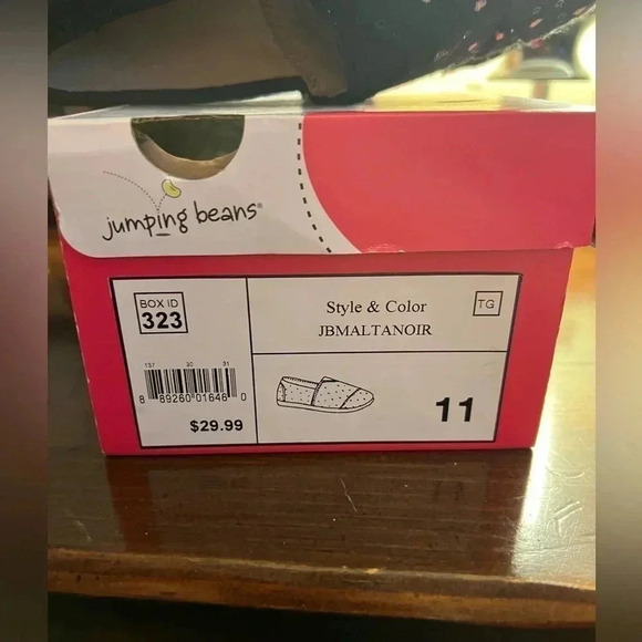 Toddler Girls Jumping Bean Size 11 Slip on Canvas Flats - Picture 3 of 6